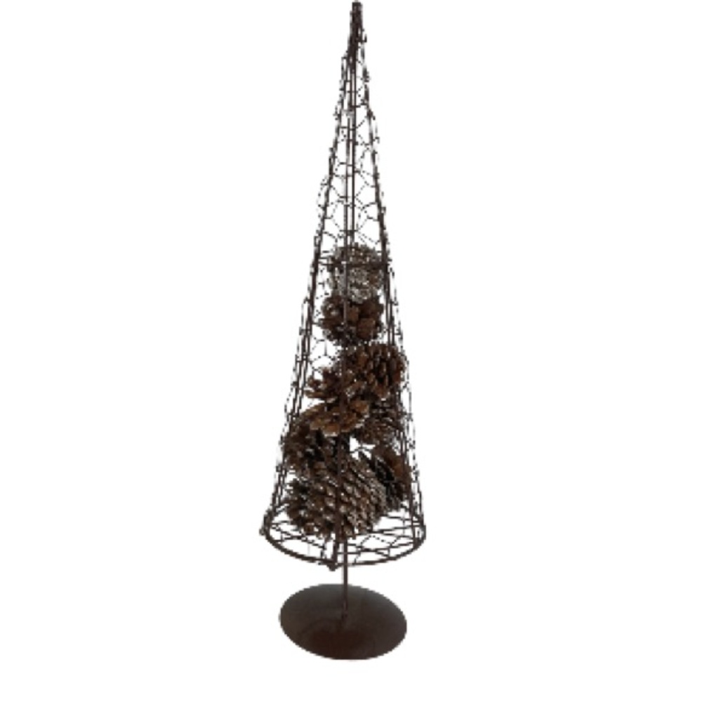 Inspirations from HALLMARK Metal Christmas Tree Glitter Pinecones 16" Tall